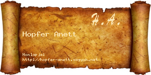 Hopfer Anett névjegykártya